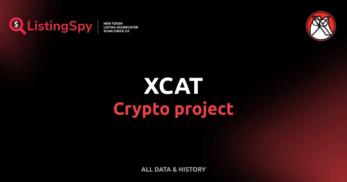 XCAT crypto project XCAT token listings, events, analysis ListingSpy