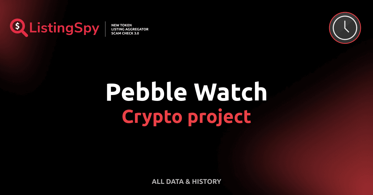 Pebble Watch crypto project PEBBLE token listings, events, analysis