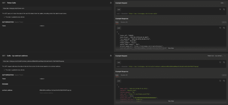 ListingSpy API Screen