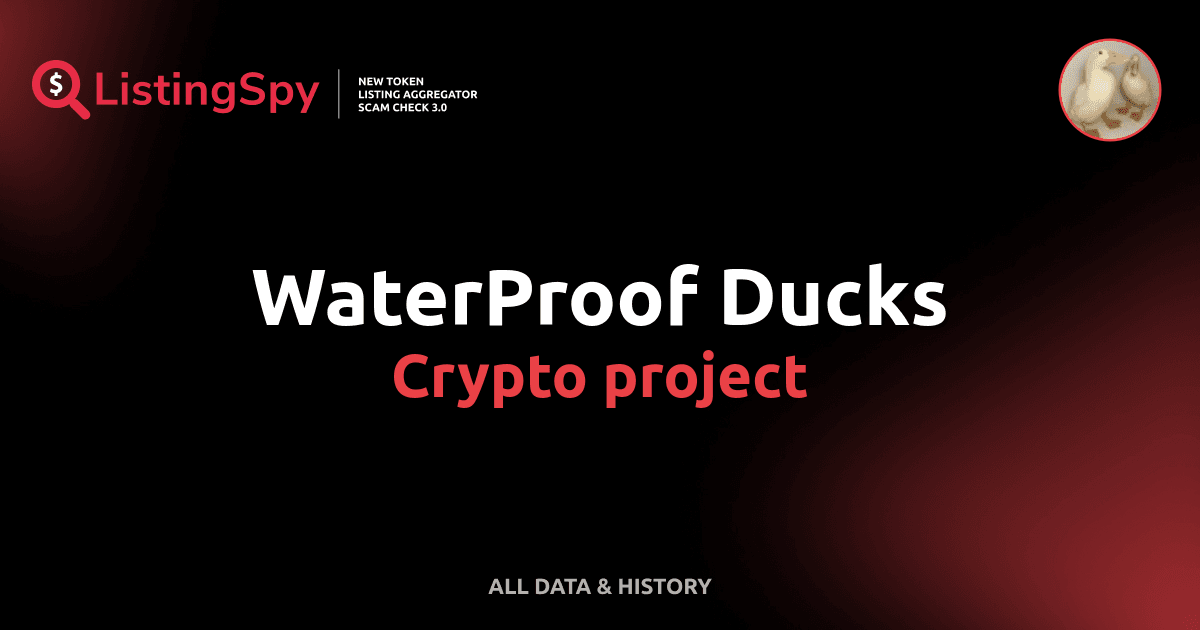 WaterProof Ducks crypto project: QUAKDUO token listings, events