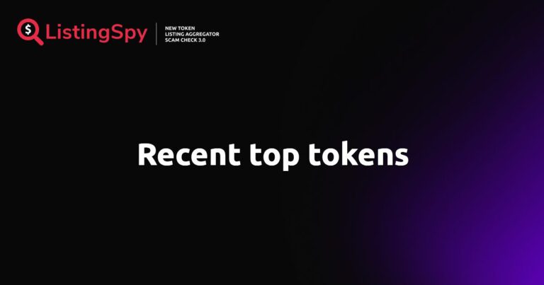 Featured Image: Recent top tokens