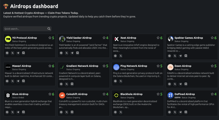 Airdrops on ListingSpy