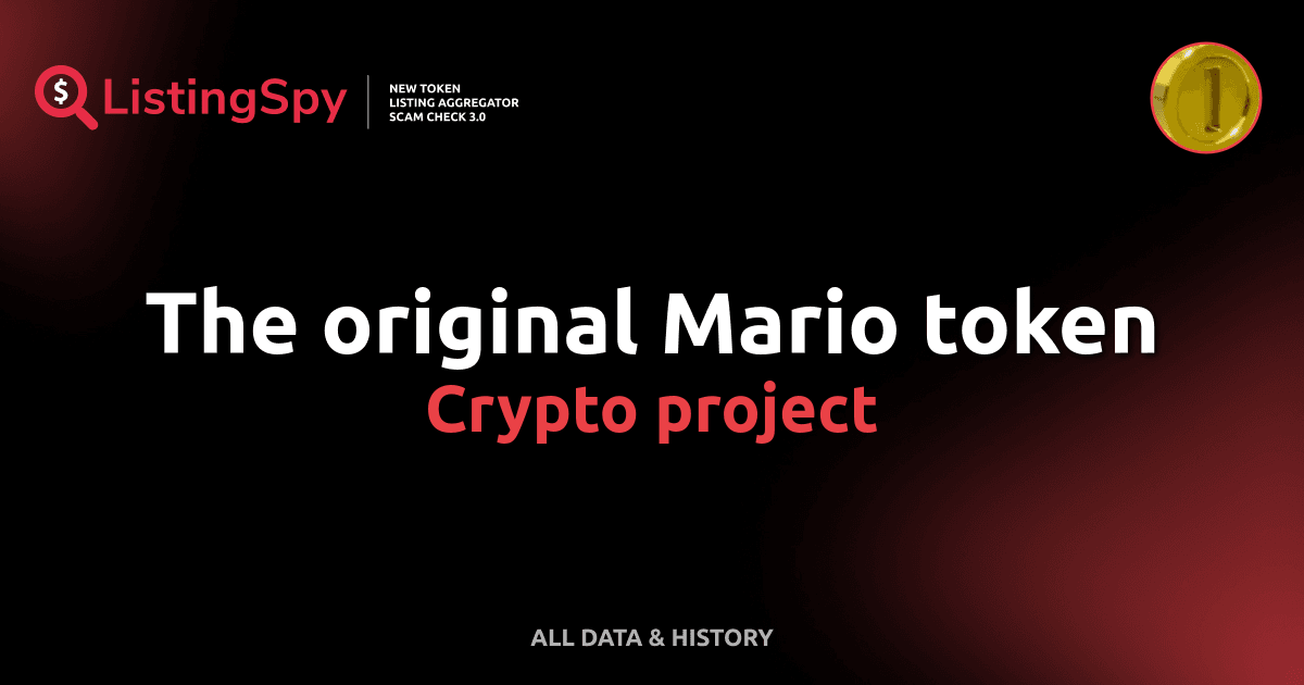 The original Mario token crypto project: Coin token listings, events ...